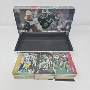 1994 Playoff Football Card Display Box with‎ Around 100 Cards.